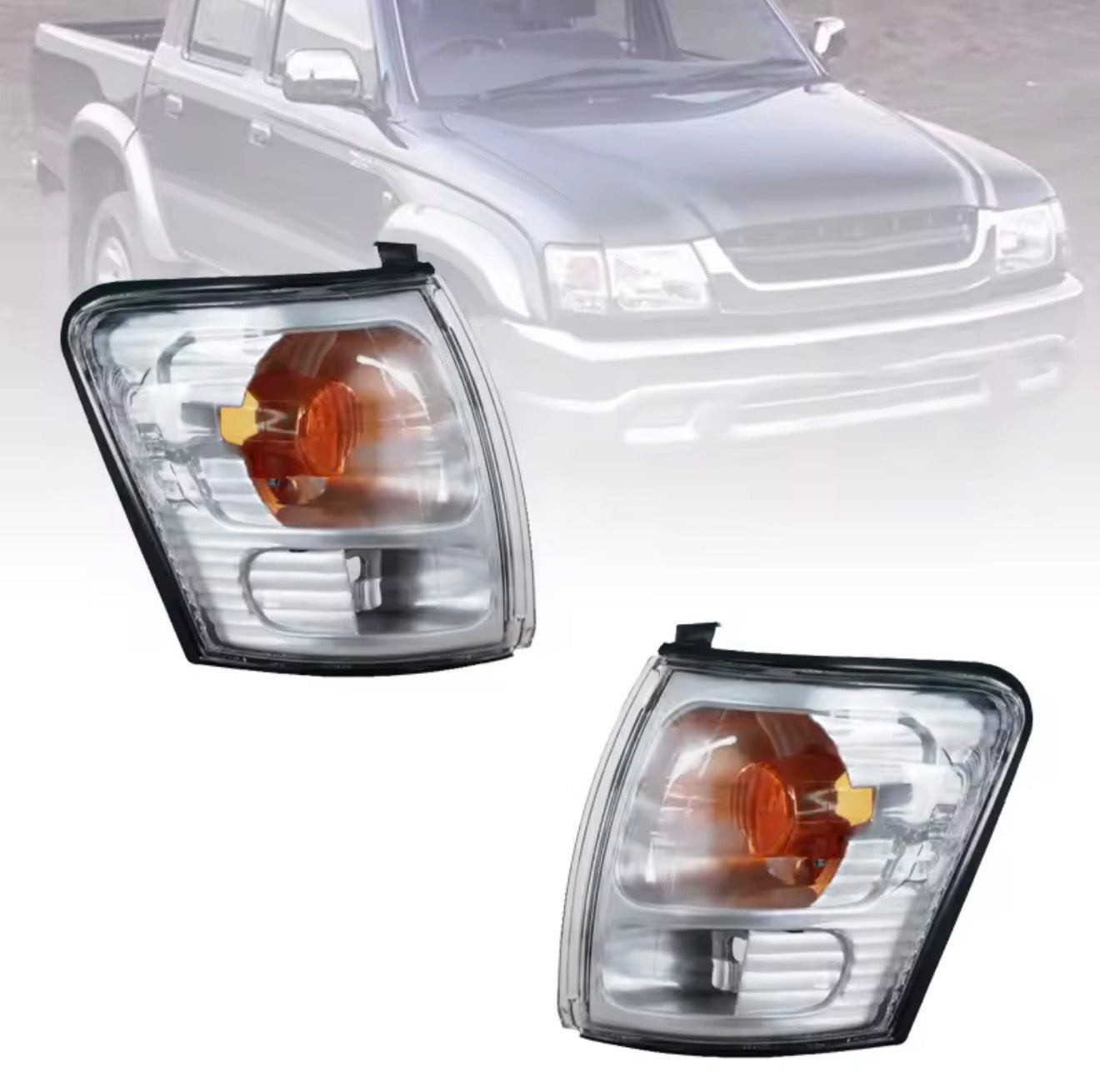Toyota Hilux Front Corner Indicator Lights Pair LH & RH 2001–2005 Clear Lens 2WD 4WD