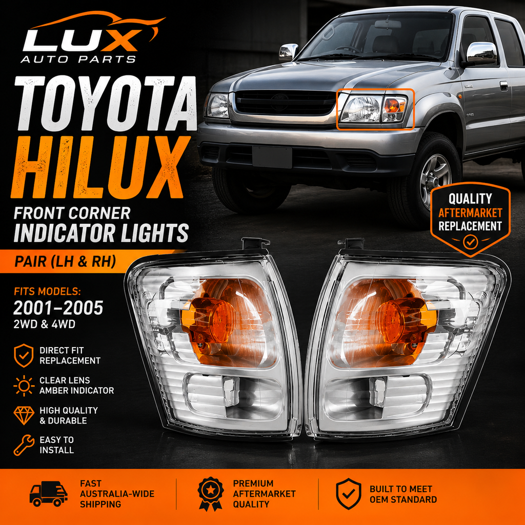 Toyota Hilux Front Corner Indicator Lights Pair LH & RH 2001–2005 Clear Lens 2WD 4WD